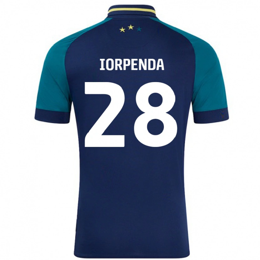 Danxen Kinder Tom Iorpenda #28 Marine Dunkelgrün Auswärtstrikot Trikot 2024/25 T-Shirt Schweiz