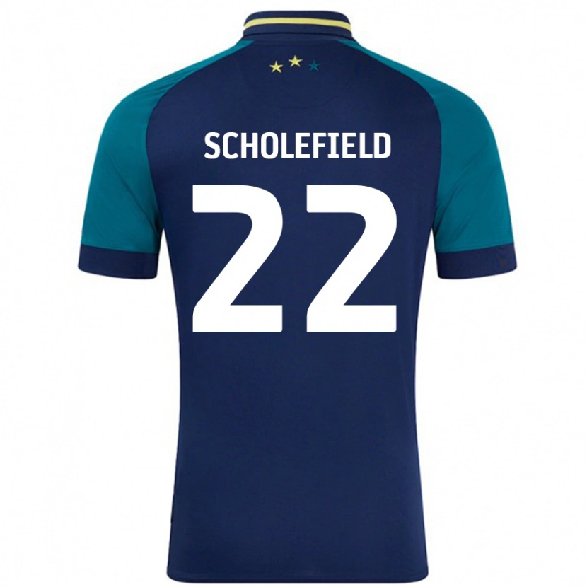 Danxen Kinder Lois Scholefield #22 Marine Dunkelgrün Auswärtstrikot Trikot 2024/25 T-Shirt Schweiz