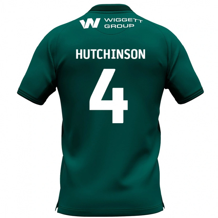 Danxen Kinder Shaun Hutchinson #4 Grün Auswärtstrikot Trikot 2024/25 T-Shirt Schweiz