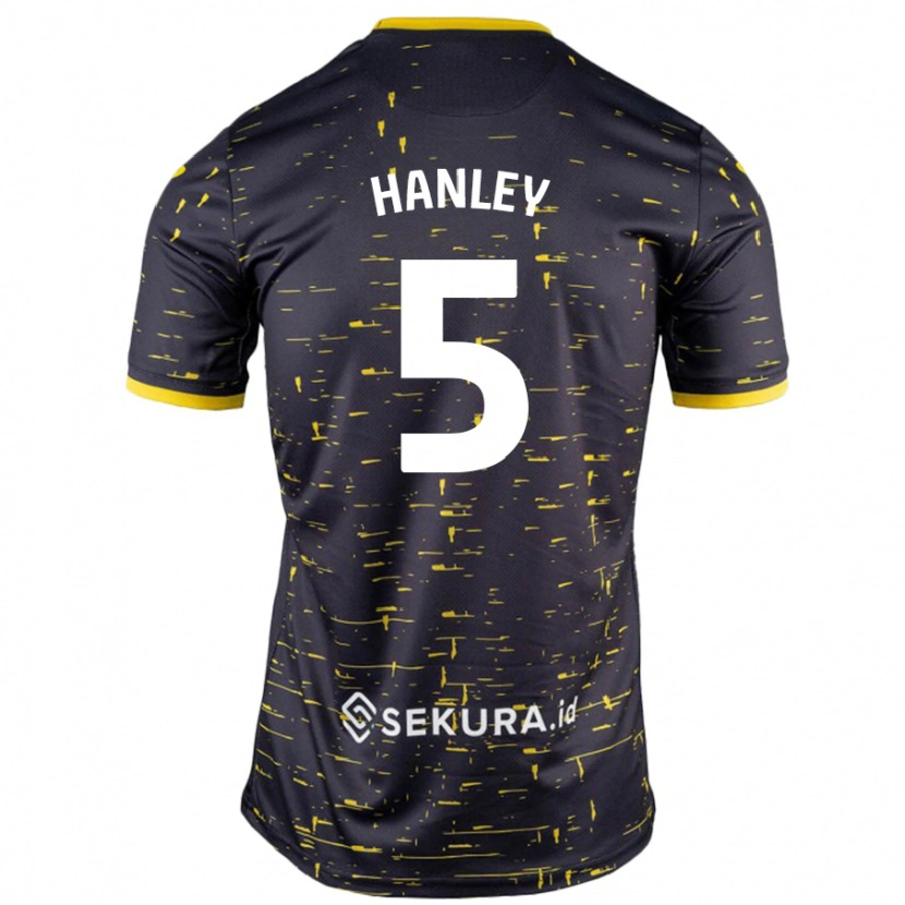 Danxen Kinder Grant Hanley #5 Schwarz Gelb Auswärtstrikot Trikot 2024/25 T-Shirt Schweiz