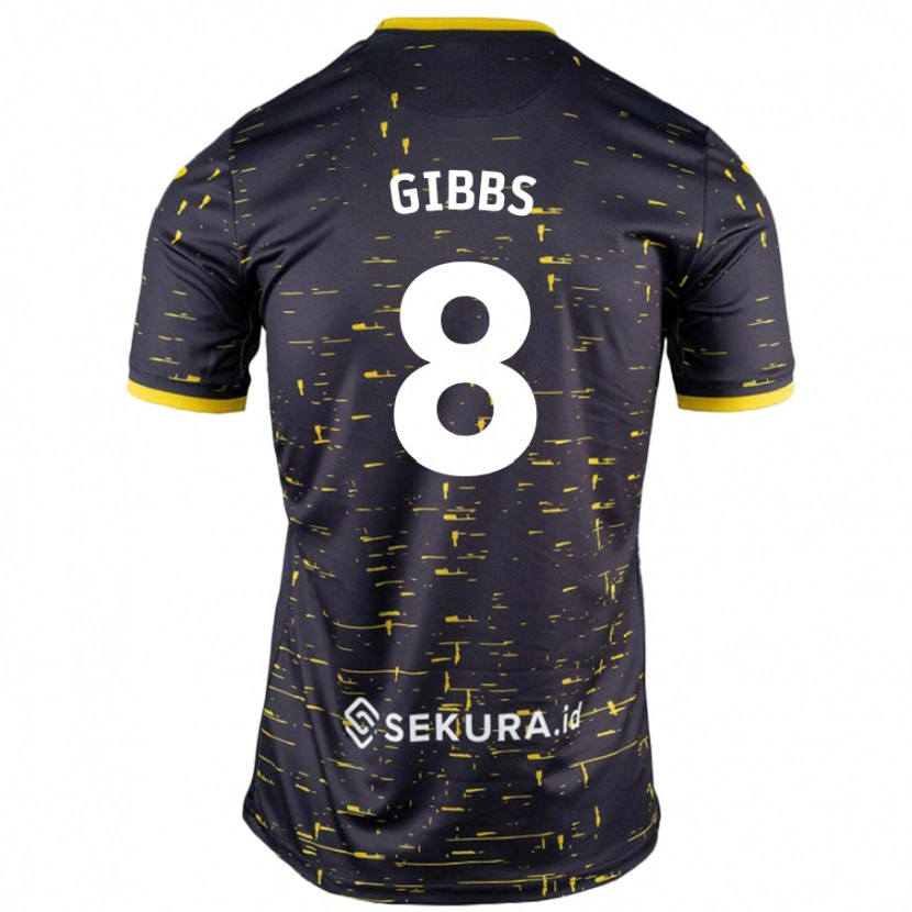 Danxen Kinder Liam Gibbs #8 Schwarz Gelb Auswärtstrikot Trikot 2024/25 T-Shirt Schweiz