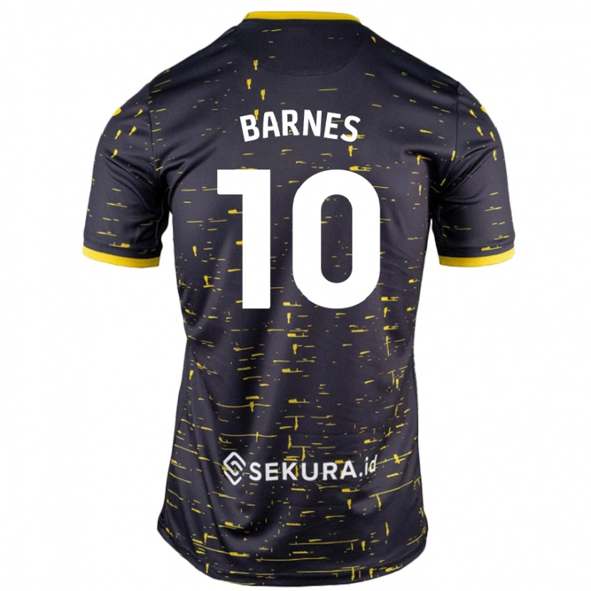 Danxen Kinder Ashley Barnes #10 Schwarz Gelb Auswärtstrikot Trikot 2024/25 T-Shirt Schweiz