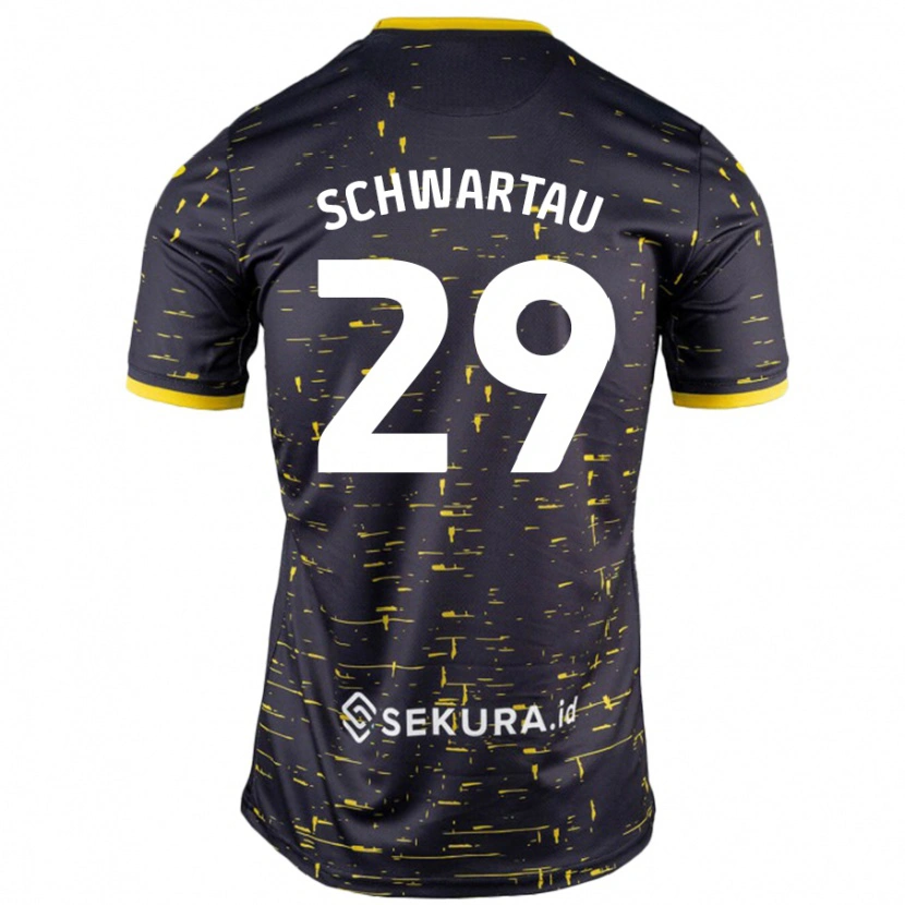 Danxen Kinder Oscar Schwartau #29 Schwarz Gelb Auswärtstrikot Trikot 2024/25 T-Shirt Schweiz