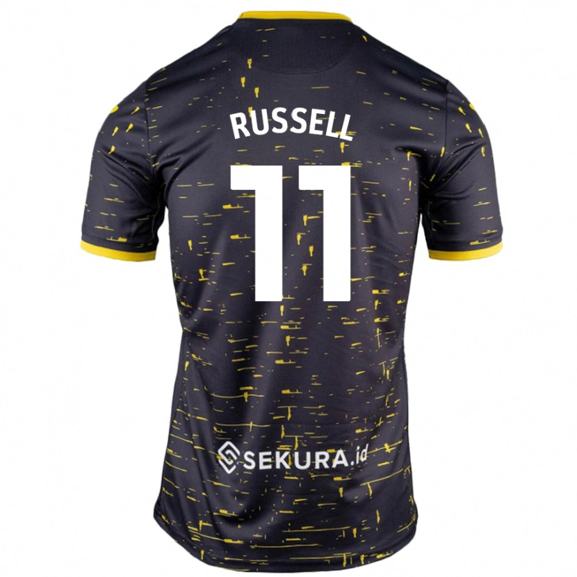 Danxen Kinder Rebecca Russell #11 Schwarz Gelb Auswärtstrikot Trikot 2024/25 T-Shirt Schweiz