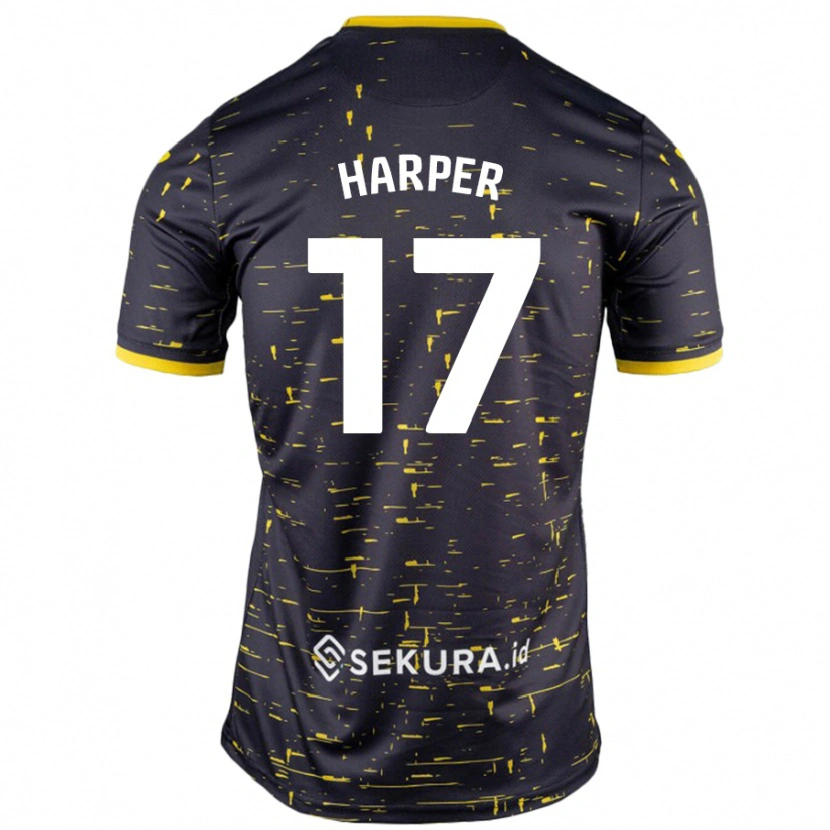 Danxen Kinder Jess Harper #17 Schwarz Gelb Auswärtstrikot Trikot 2024/25 T-Shirt Schweiz