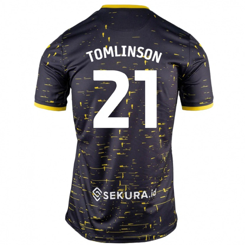 Danxen Kinder Lauren Tomlinson #21 Schwarz Gelb Auswärtstrikot Trikot 2024/25 T-Shirt Schweiz