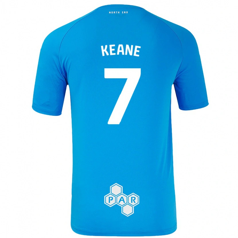 Danxen Kinder Will Keane #7 Himmelblau Auswärtstrikot Trikot 2024/25 T-Shirt Schweiz