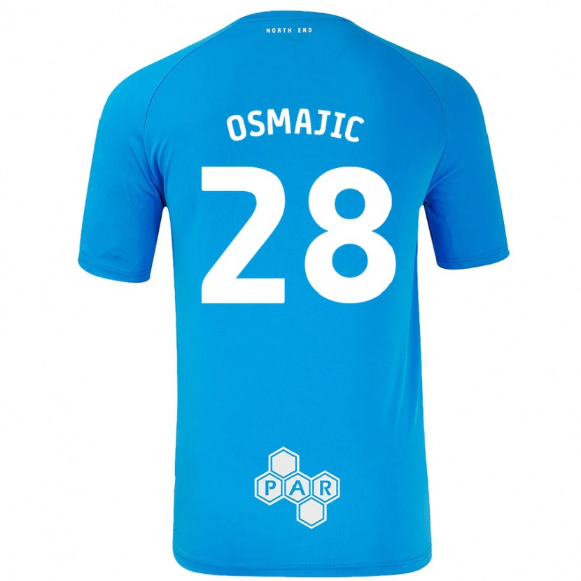 Danxen Kinder Milutin Osmajic #28 Himmelblau Auswärtstrikot Trikot 2024/25 T-Shirt Schweiz