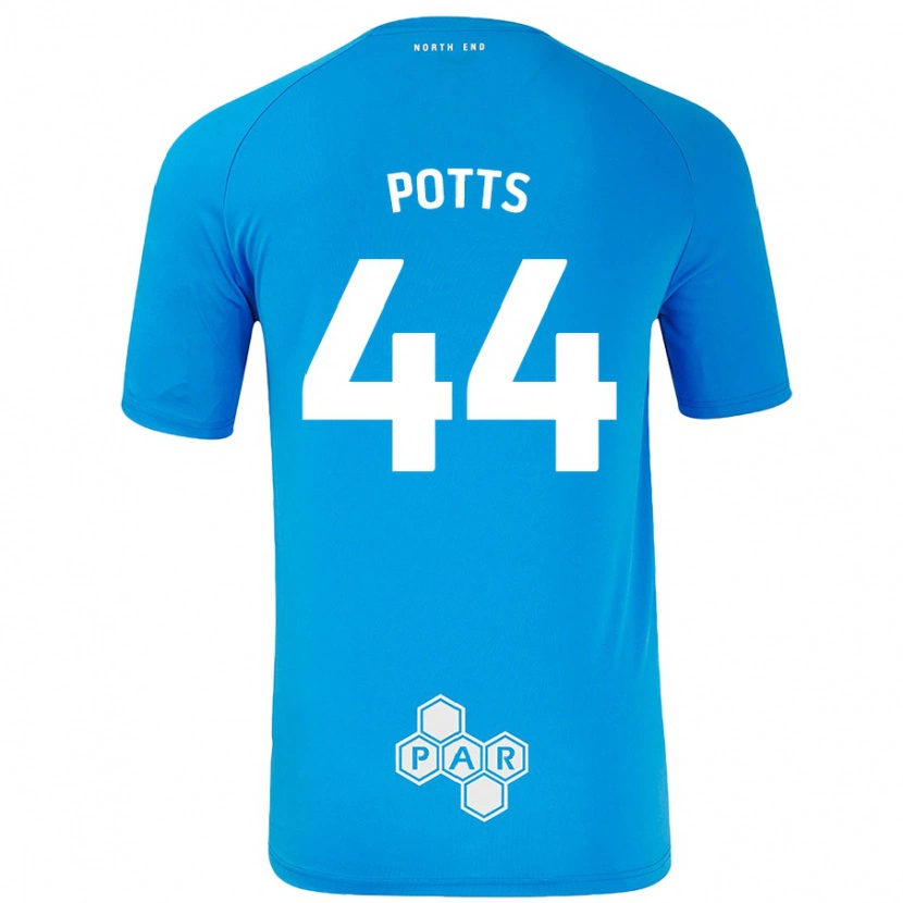 Danxen Kinder Brad Potts #44 Himmelblau Auswärtstrikot Trikot 2024/25 T-Shirt Schweiz