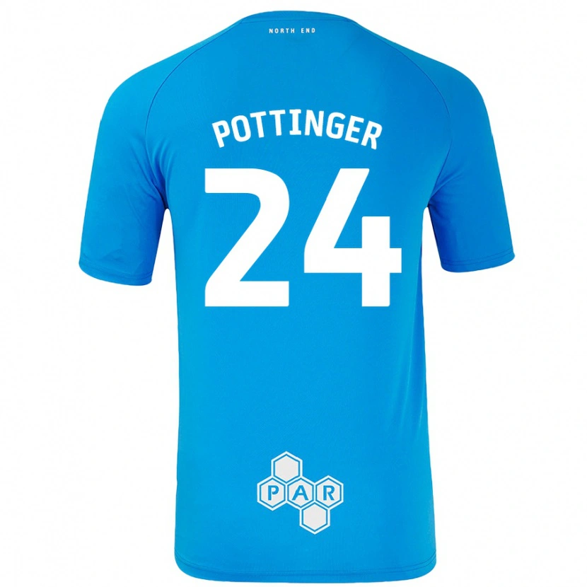 Danxen Kinder Kaya Pottinger #24 Himmelblau Auswärtstrikot Trikot 2024/25 T-Shirt Schweiz