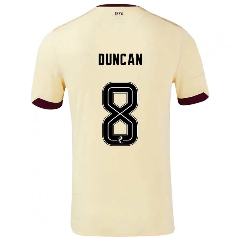 Danxen Kinder Ryan Duncan #8 Creme Burgunderrot Auswärtstrikot Trikot 2024/25 T-Shirt Schweiz