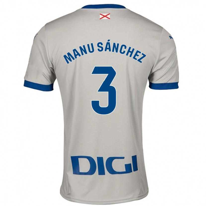 Danxen Kinder Manu Sánchez #3 Hellgrau Auswärtstrikot Trikot 2024/25 T-Shirt Schweiz