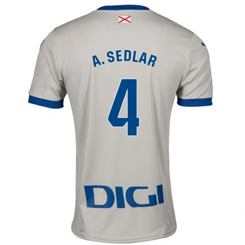 Danxen Kinder Aleksandar Sedlar #4 Hellgrau Auswärtstrikot Trikot 2024/25 T-Shirt Schweiz