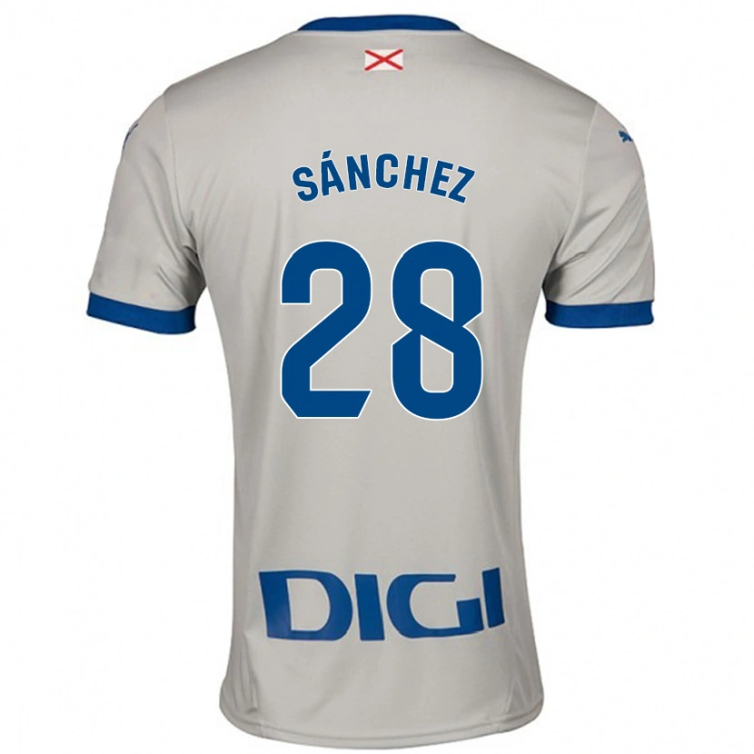 Danxen Kinder Ander Sánchez #28 Hellgrau Auswärtstrikot Trikot 2024/25 T-Shirt Schweiz