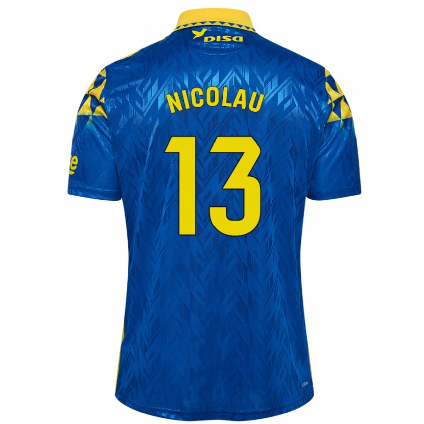 Danxen Kinder Nacho Nicolau #13 Blau Gelb Auswärtstrikot Trikot 2024/25 T-Shirt Schweiz