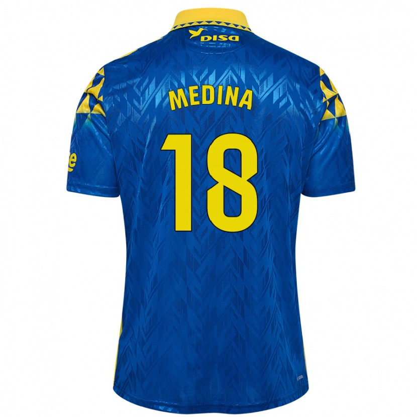 Danxen Kinder Iván Medina #18 Blau Gelb Auswärtstrikot Trikot 2024/25 T-Shirt Schweiz