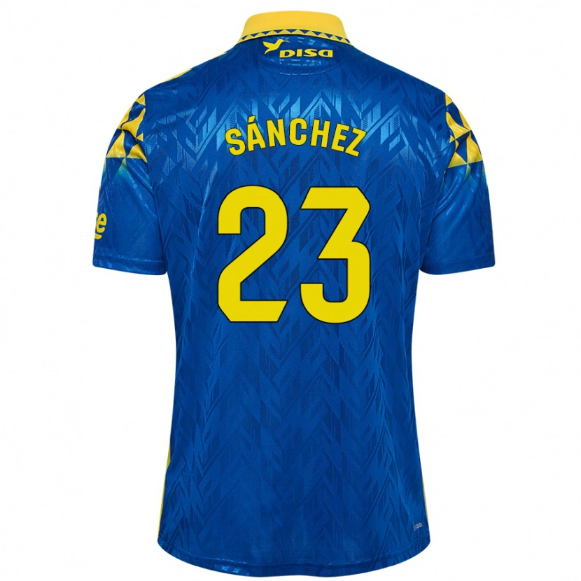 Danxen Kinder Omar Sánchez #23 Blau Gelb Auswärtstrikot Trikot 2024/25 T-Shirt Schweiz