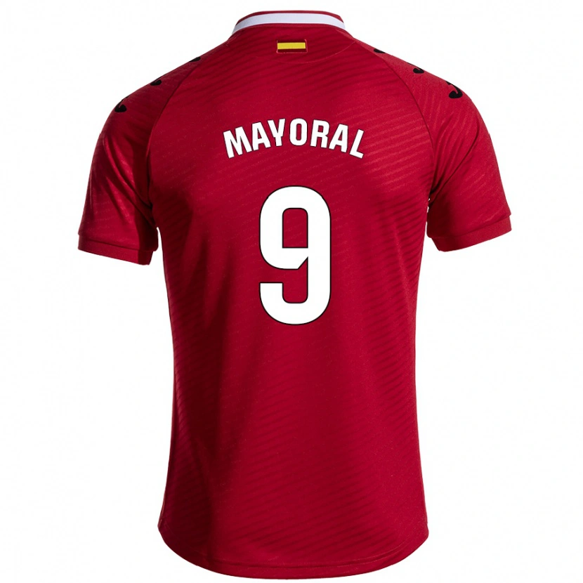 Danxen Kinder Borja Mayoral #9 Dunkelrot Auswärtstrikot Trikot 2024/25 T-Shirt Schweiz