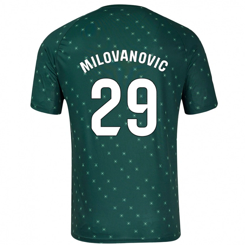 Danxen Kinder Marko Milovanovic #29 Dunkelgrün Auswärtstrikot Trikot 2024/25 T-Shirt Schweiz