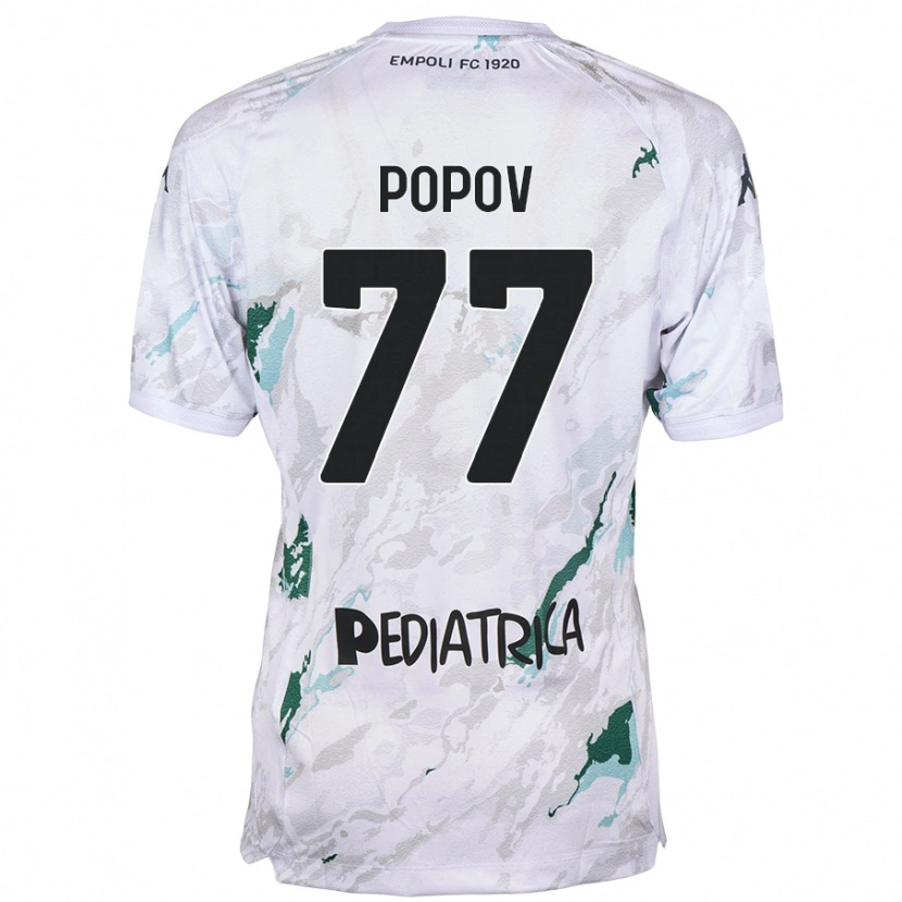 Danxen Kinder Bogdan Popov #77 Grau Auswärtstrikot Trikot 2024/25 T-Shirt Schweiz