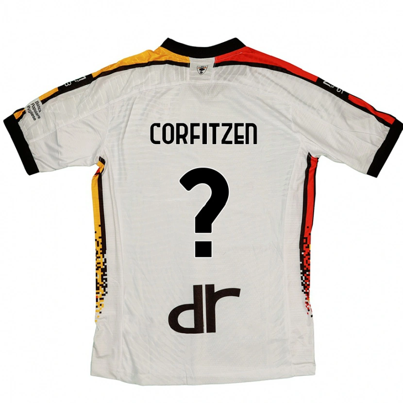 Danxen Kinder Jeppe Corfitzen #0 Weiß Schwarz Auswärtstrikot Trikot 2024/25 T-Shirt Schweiz