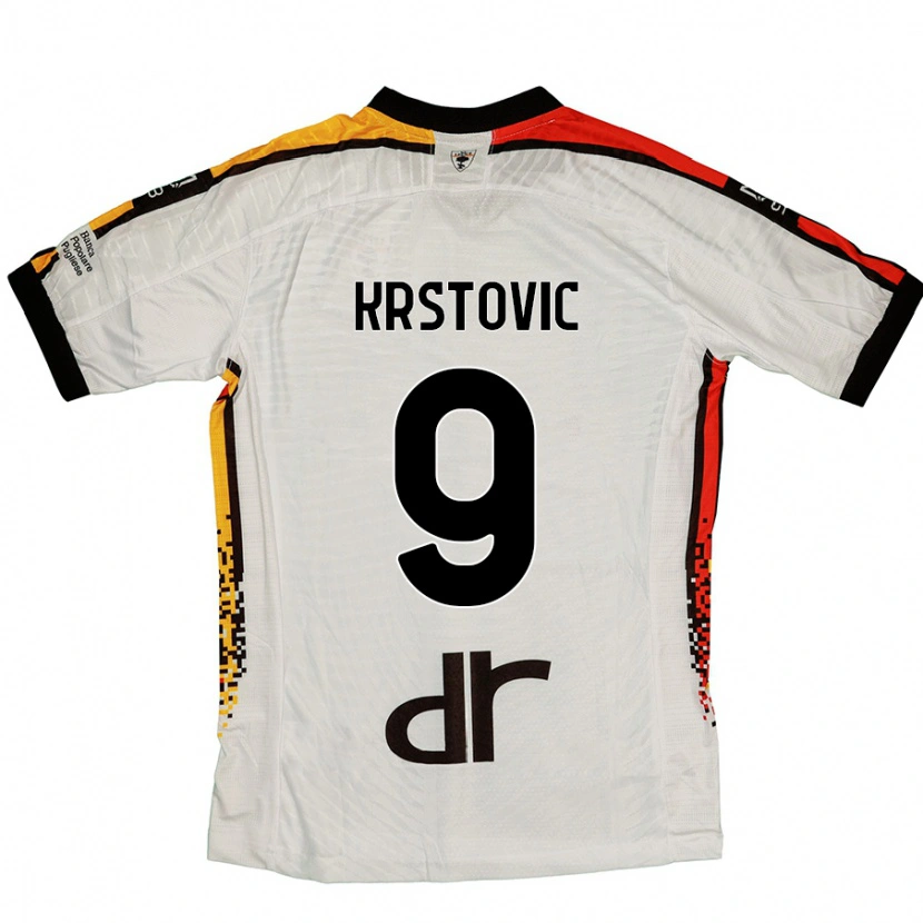 Danxen Kinder Nikola Krstovic #9 Weiß Schwarz Auswärtstrikot Trikot 2024/25 T-Shirt Schweiz