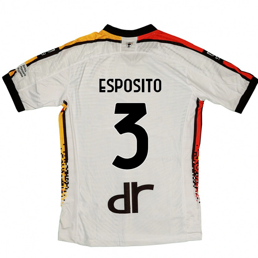 Danxen Kinder Sebastian Esposito #3 Weiß Schwarz Auswärtstrikot Trikot 2024/25 T-Shirt Schweiz