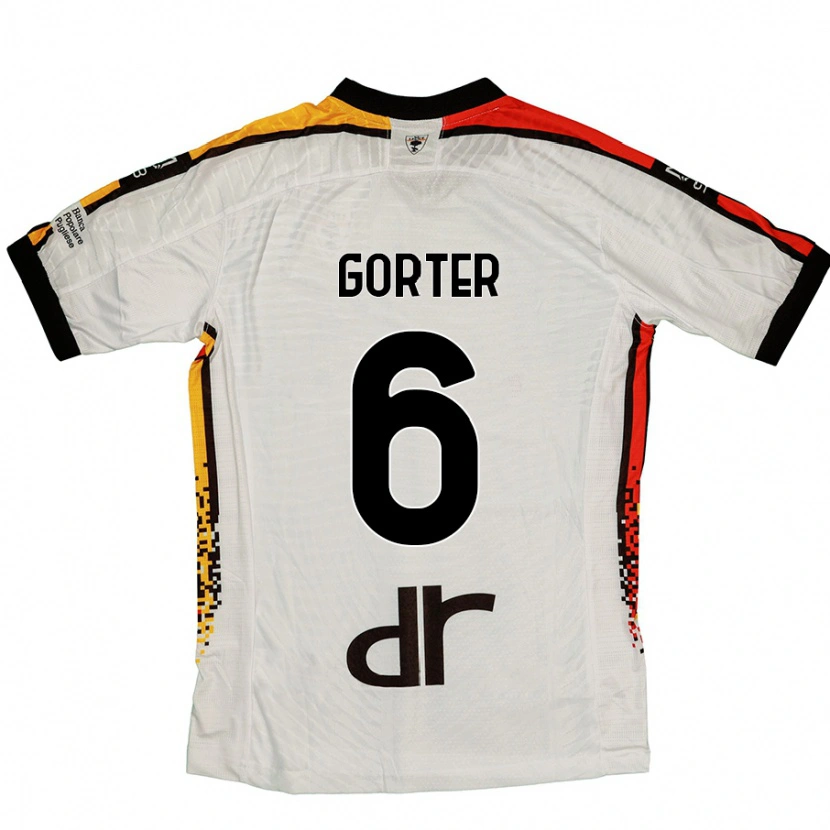 Danxen Kinder Olaf Gorter #6 Weiß Schwarz Auswärtstrikot Trikot 2024/25 T-Shirt Schweiz