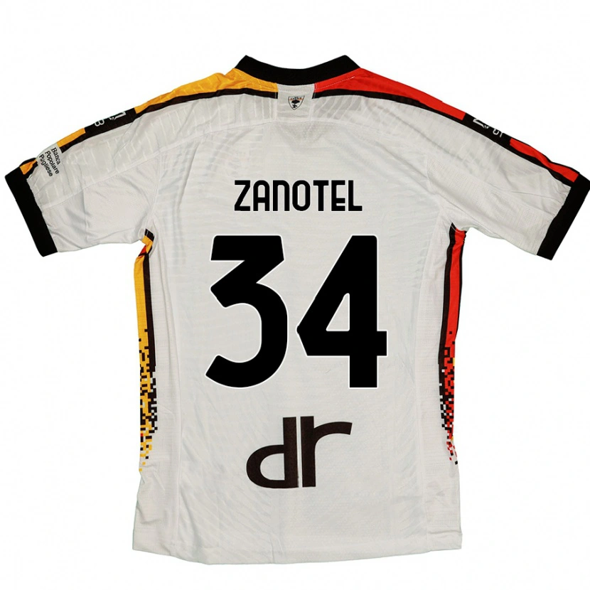 Danxen Kinder Giovanni Zanotel #34 Weiß Schwarz Auswärtstrikot Trikot 2024/25 T-Shirt Schweiz