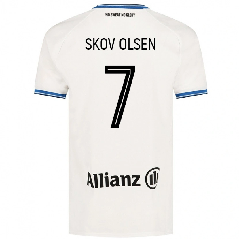 Danxen Kinder Andreas Skov Olsen #7 Weiß Auswärtstrikot Trikot 2024/25 T-Shirt Schweiz