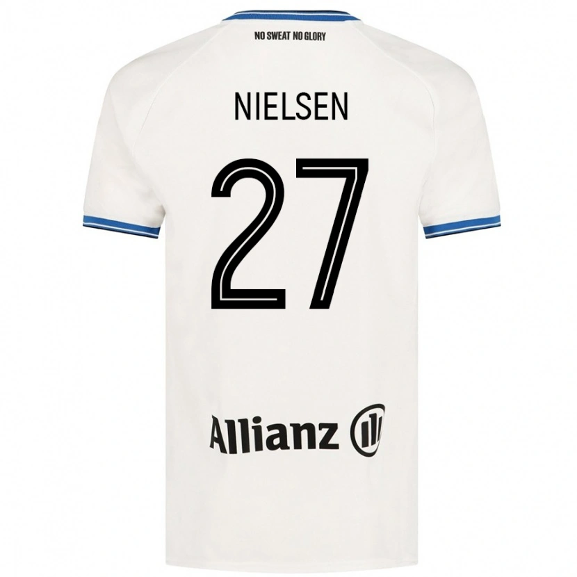 Danxen Kinder Casper Nielsen #27 Weiß Auswärtstrikot Trikot 2024/25 T-Shirt Schweiz