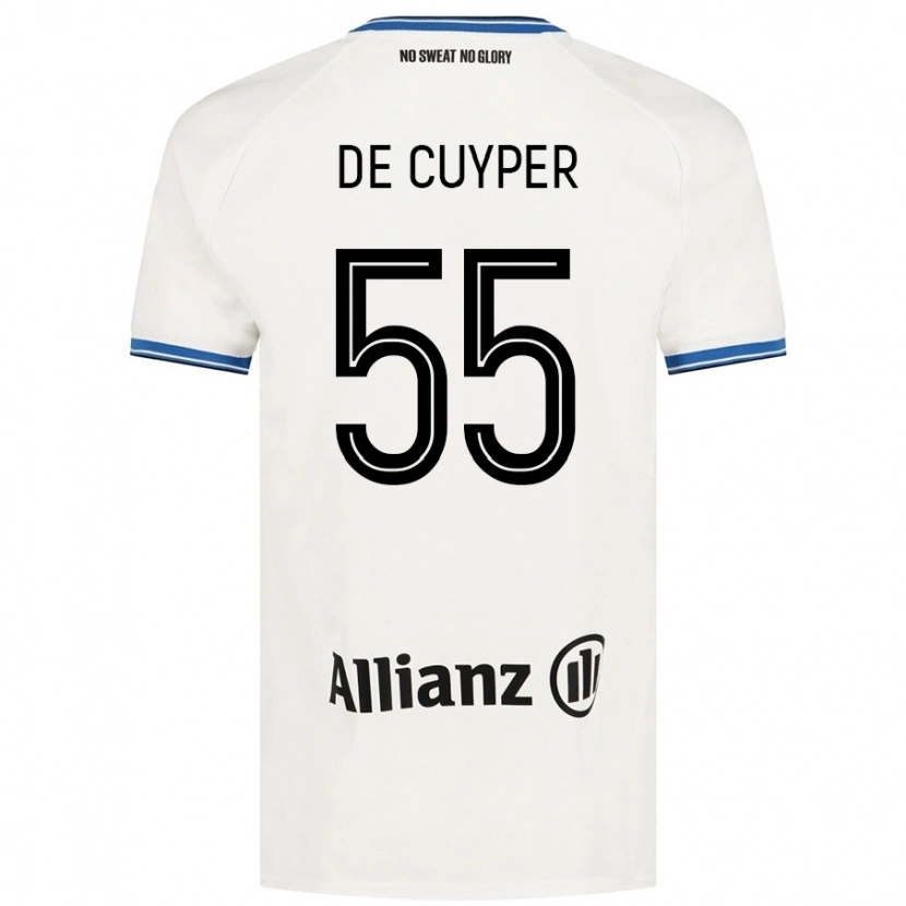 Danxen Kinder Maxim De Cuyper #55 Weiß Auswärtstrikot Trikot 2024/25 T-Shirt Schweiz