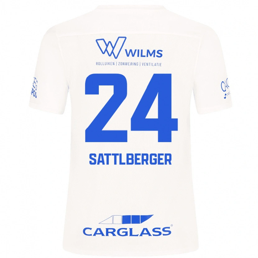 Danxen Kinder Nikolas Sattlberger #24 Weiß Auswärtstrikot Trikot 2024/25 T-Shirt Schweiz