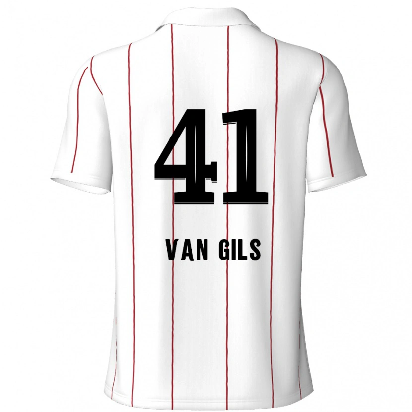 Danxen Kinder Mathis Van Gils #41 Weiß Schwarz Auswärtstrikot Trikot 2024/25 T-Shirt Schweiz