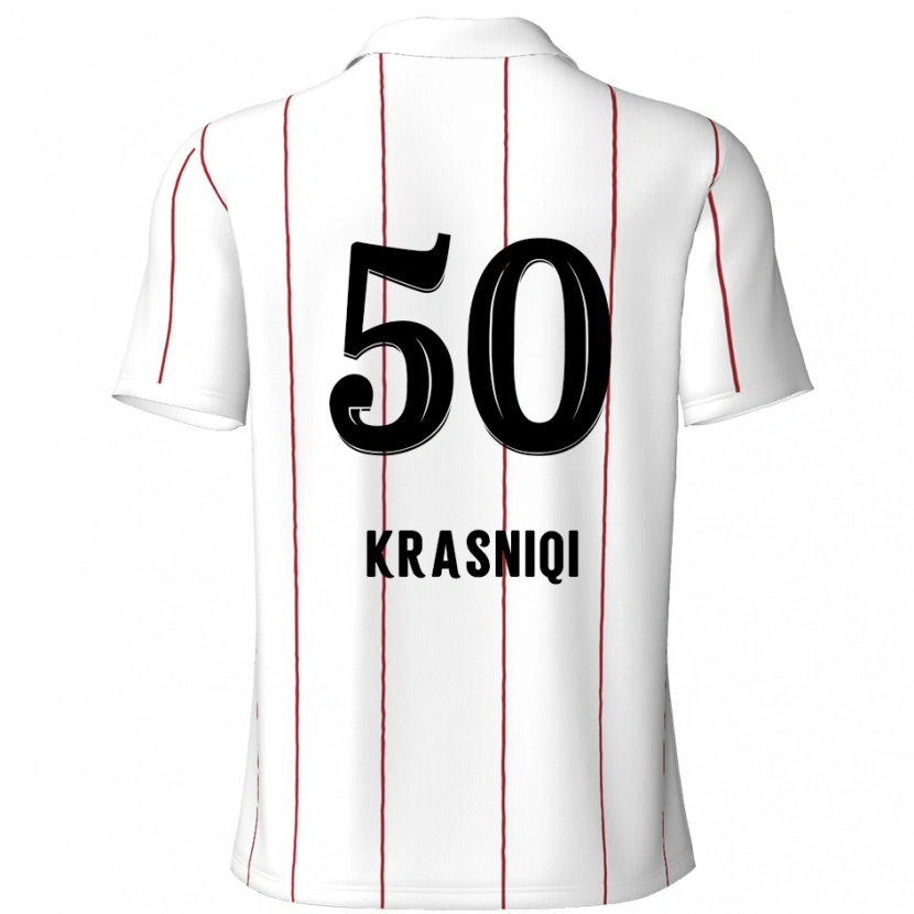 Danxen Kinder Laurit Krasniqi #50 Weiß Schwarz Auswärtstrikot Trikot 2024/25 T-Shirt Schweiz