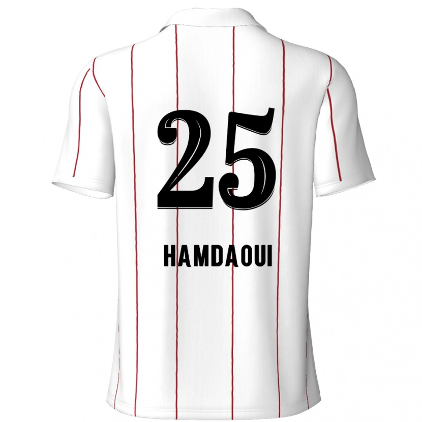 Danxen Kinder Youssef Hamdaoui #25 Weiß Schwarz Auswärtstrikot Trikot 2024/25 T-Shirt Schweiz