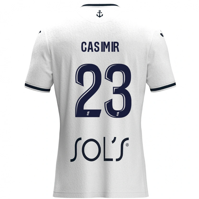 Danxen Kinder Josué Casimir #23 Weiß Dunkelblau Auswärtstrikot Trikot 2024/25 T-Shirt Schweiz