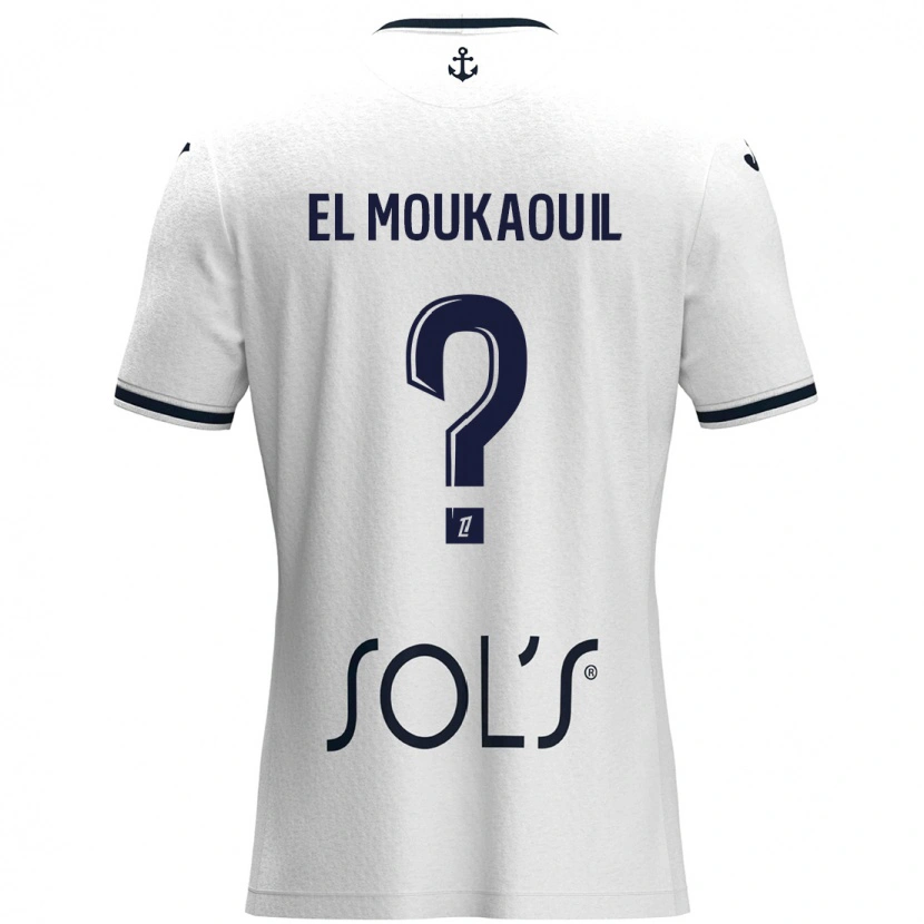 Danxen Kinder Mohamed El Moukaouil #0 Weiß Dunkelblau Auswärtstrikot Trikot 2024/25 T-Shirt Schweiz