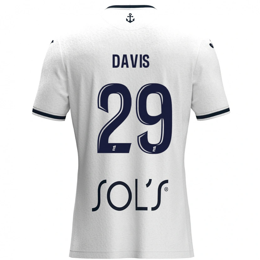 Danxen Kinder Deja Davis #29 Weiß Dunkelblau Auswärtstrikot Trikot 2024/25 T-Shirt Schweiz