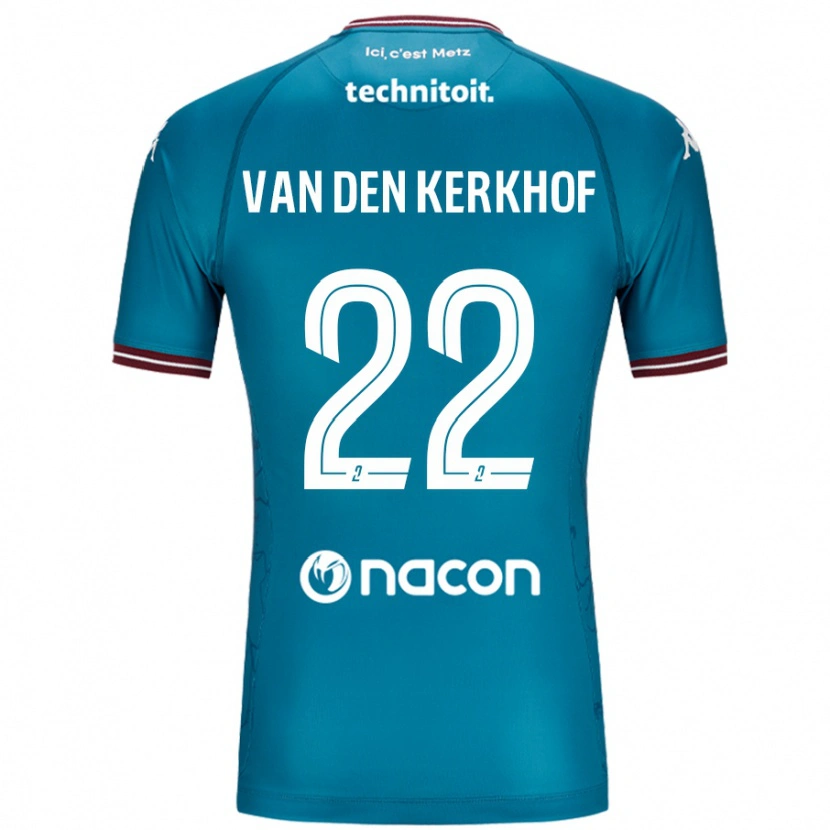 Danxen Kinder Kevin Van Den Kerkhof #22 Blau Petrol Auswärtstrikot Trikot 2024/25 T-Shirt Schweiz