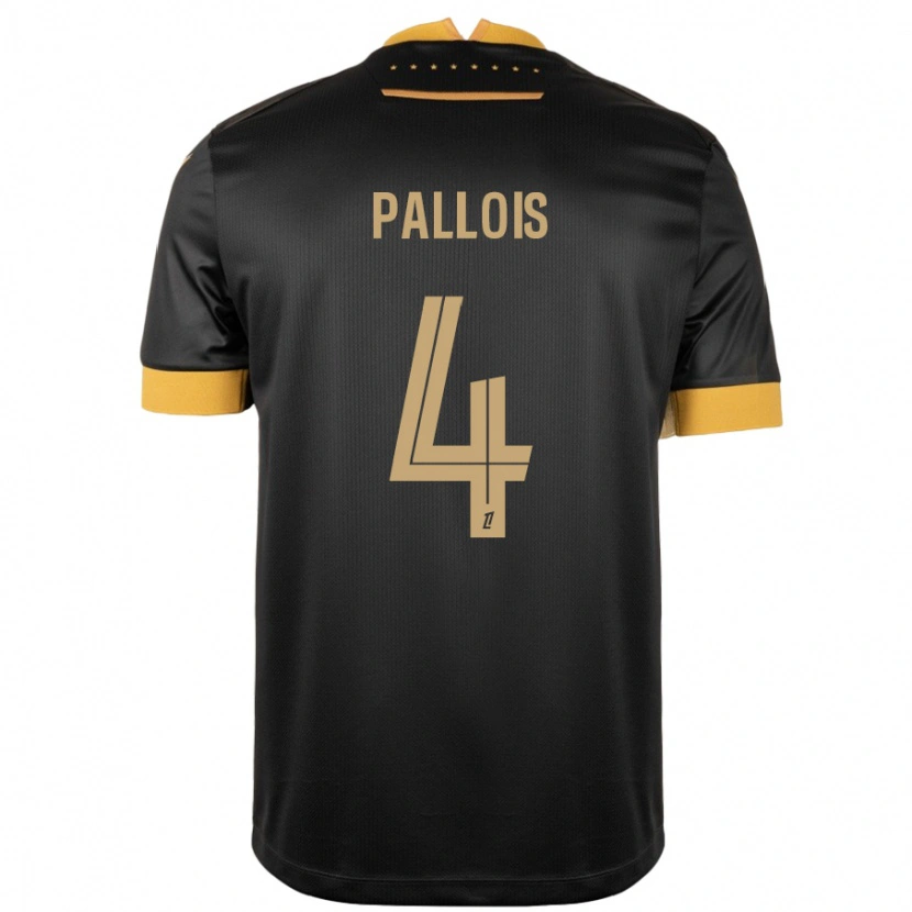 Danxen Kinder Nicolas Pallois #4 Schwarz Braun Auswärtstrikot Trikot 2024/25 T-Shirt Schweiz