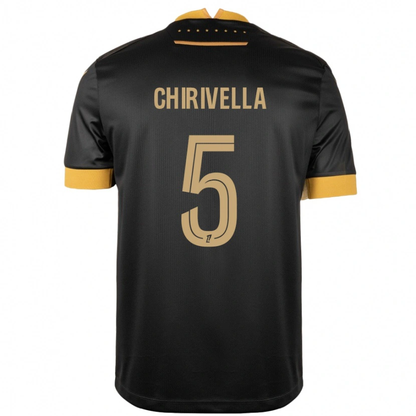 Danxen Kinder Pedro Chirivella #5 Schwarz Braun Auswärtstrikot Trikot 2024/25 T-Shirt Schweiz