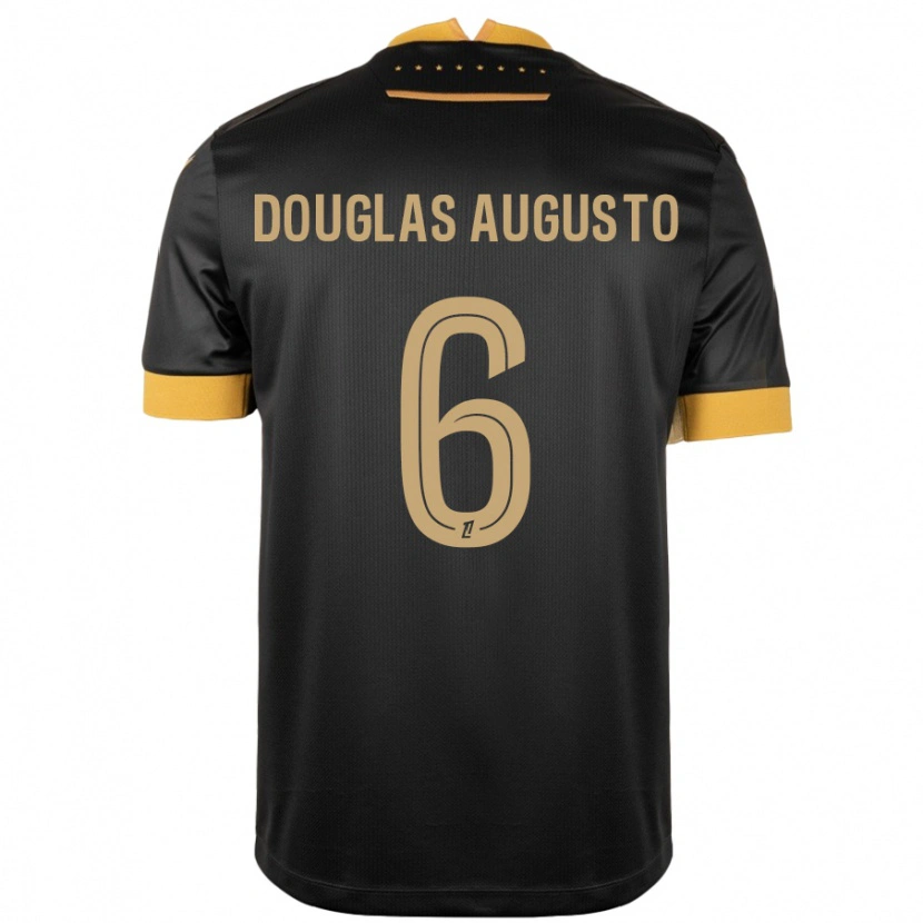 Danxen Kinder Douglas Augusto #6 Schwarz Braun Auswärtstrikot Trikot 2024/25 T-Shirt Schweiz