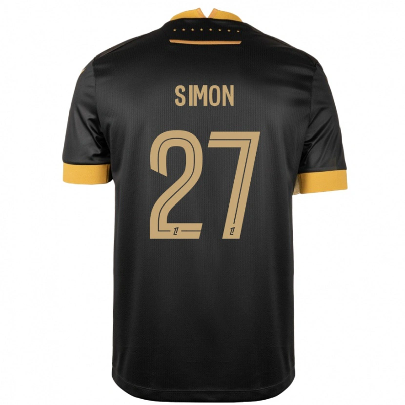 Danxen Kinder Moses Simon #27 Schwarz Braun Auswärtstrikot Trikot 2024/25 T-Shirt Schweiz