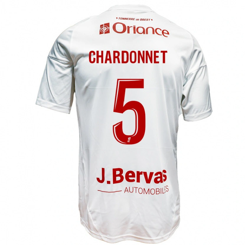 Danxen Kinder Brendan Chardonnet #5 Weiß Rot Auswärtstrikot Trikot 2024/25 T-Shirt Schweiz