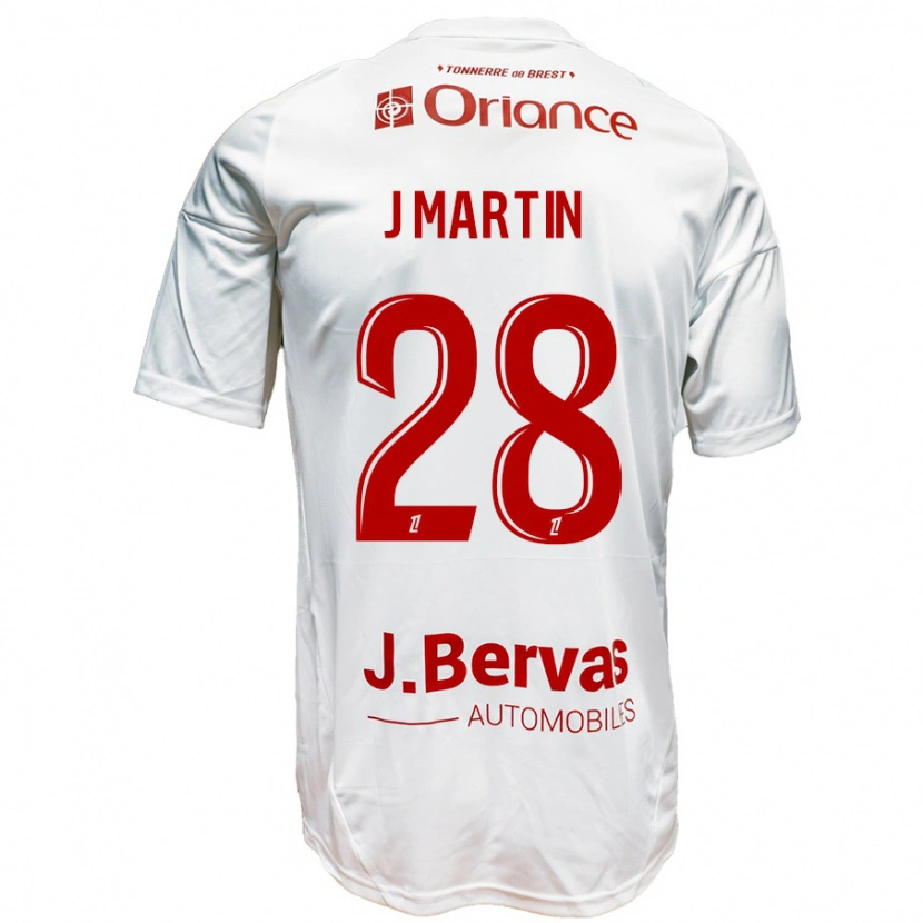 Danxen Kinder Jonas Martin #28 Weiß Rot Auswärtstrikot Trikot 2024/25 T-Shirt Schweiz