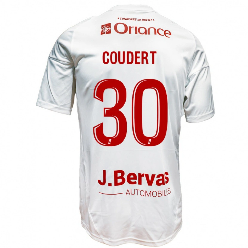 Danxen Kinder Grégoire Coudert #30 Weiß Rot Auswärtstrikot Trikot 2024/25 T-Shirt Schweiz