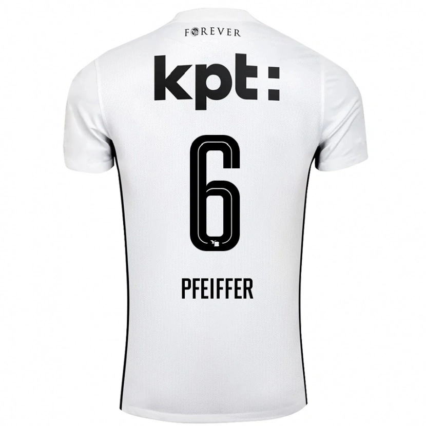 Danxen Kinder Patric Pfeiffer #6 Weiß Schwarz Auswärtstrikot Trikot 2024/25 T-Shirt Schweiz