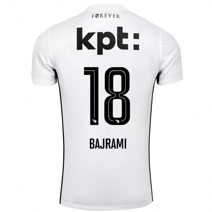 Danxen Kinder Ardian Bajrami #18 Weiß Schwarz Auswärtstrikot Trikot 2024/25 T-Shirt Schweiz