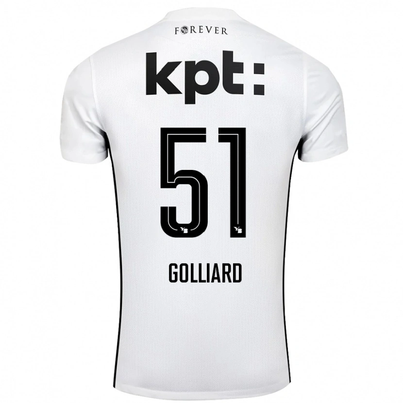 Danxen Kinder Théo Golliard #51 Weiß Schwarz Auswärtstrikot Trikot 2024/25 T-Shirt Schweiz